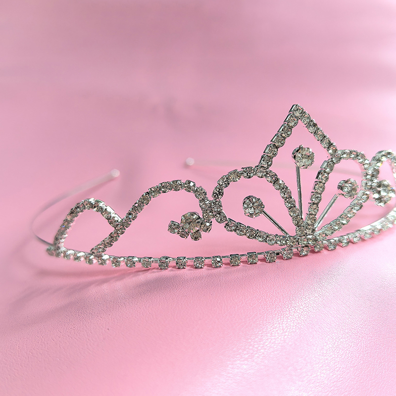 Queen Accessories - Zilverkleurige strass bruidskroon luxe kristallen tiara