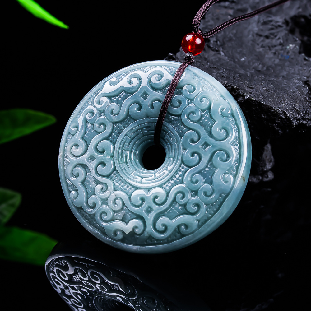 Women'S Vintage Accessories - Natuurlijke Birmese Jadeïet Bloem Hanger Ketting