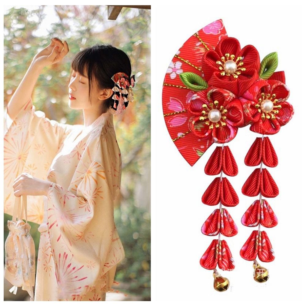 Women'S Kimono Accessories - Kwastjes Kwastje Fan Haarspeld Bloem Sakura