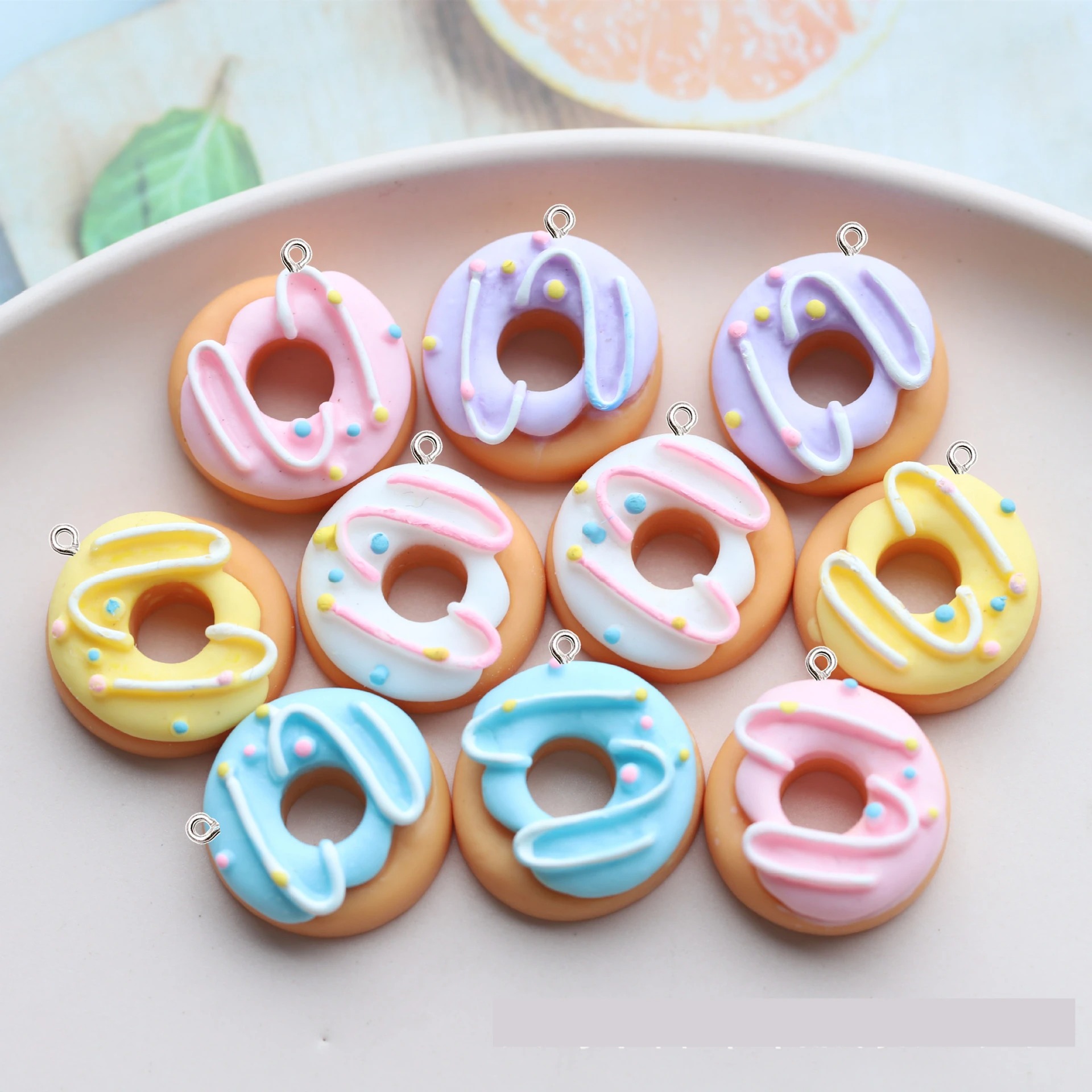 Resin Bangle Bracelet - 10 stuks Kawaii Kleur Donut Hars