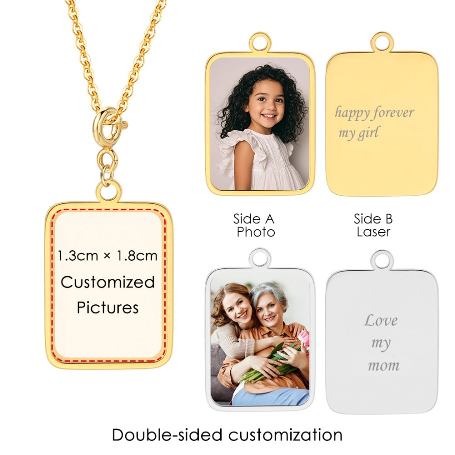Women Accessories Photos - Aangepaste Foto Brief Vlag Hanger Ketting