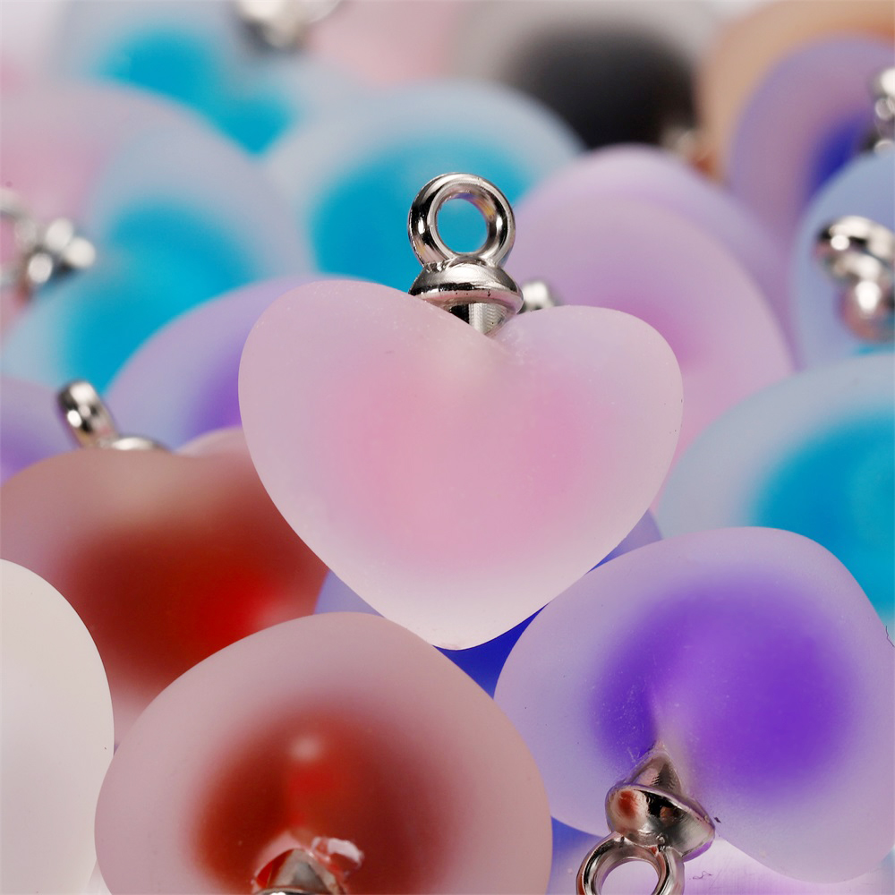 Resin Bangle Bracelet - 10 stks/partij Hars Frosted Veelkleurige Hart