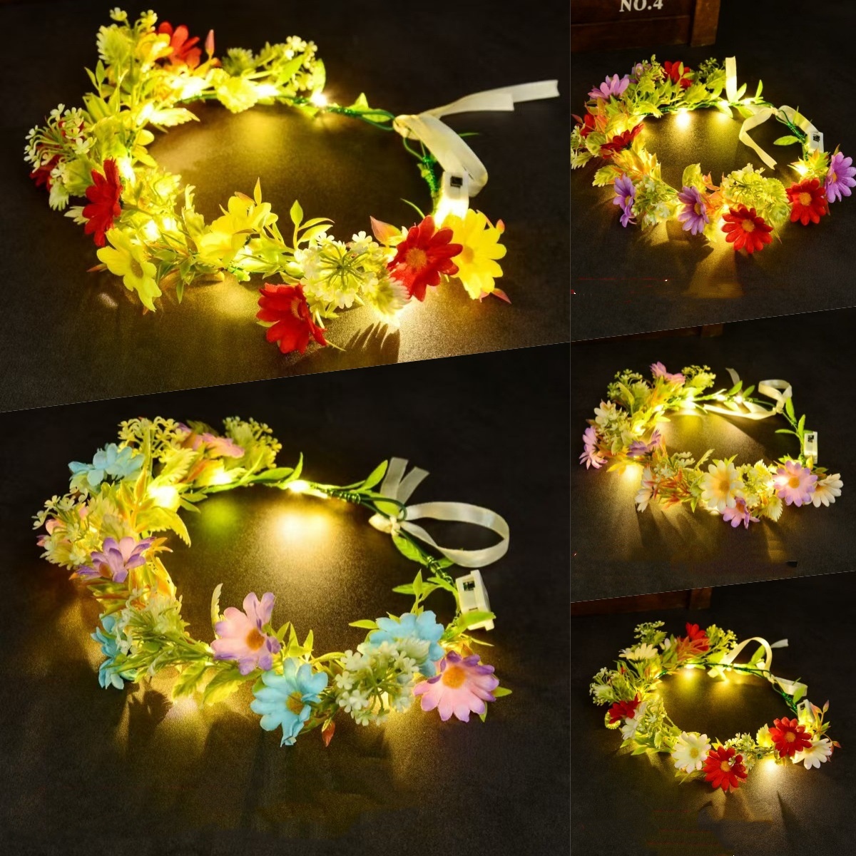 Women Accessories Photos - LED Lichtgevende Bloemenkrans Hoofdband Lumineuze Bloemkrans