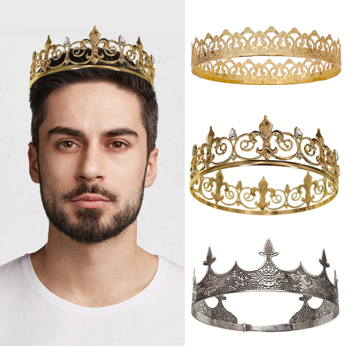 Queen Accessories - Koninklijke koning koningin kroon voor mannen/vrouwen