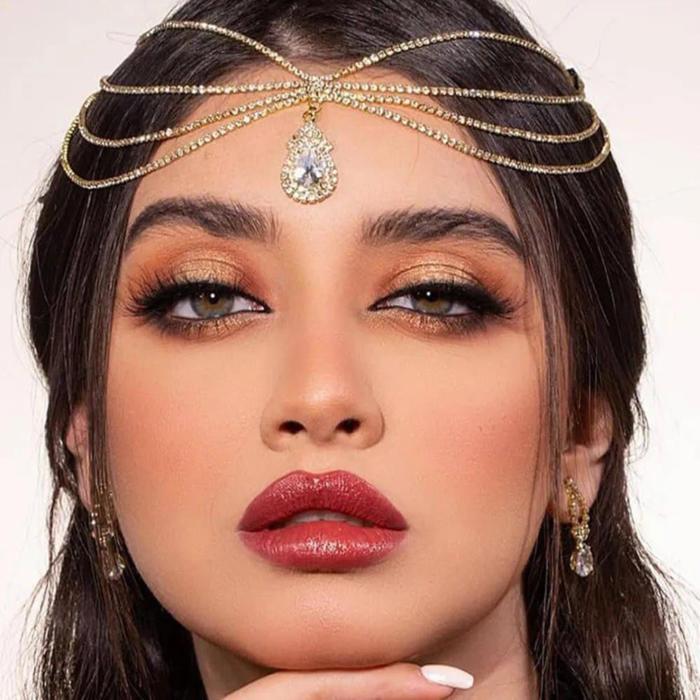 Women Accessories India - XSBODY Boho Bruids Strass Hoofdketting Hoofdbanden