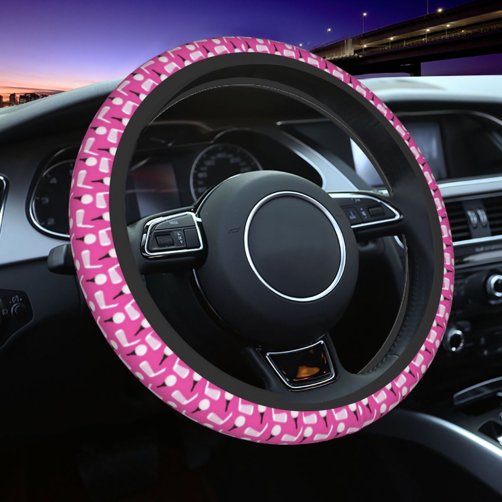 Women'S Accessories Vans - Cartoon Roze Golf Patroon Stuurwiel Universele