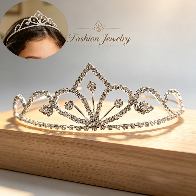 Zilverkleurige strass bruidskr - Queen Accessories recensie en prijs