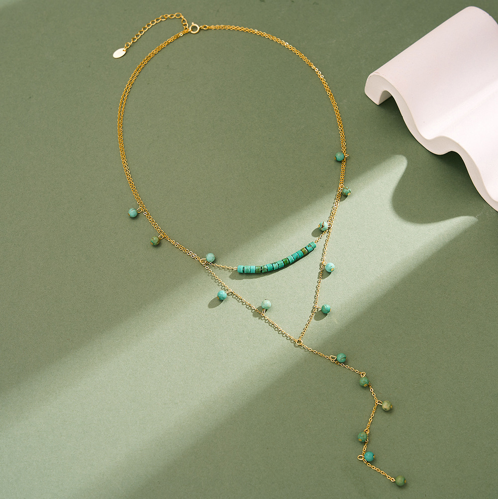 925 Sterling Zilver Turquoise  - Charm Necklace Dainty recensie en prijs