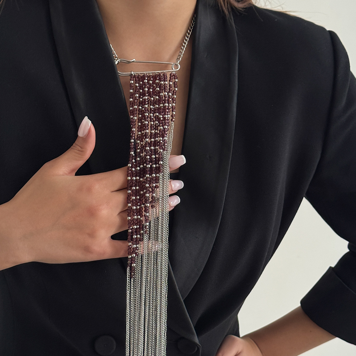 Zilverkleurige kwastjesketting - Women Accessories Trendy recensie en prijs
